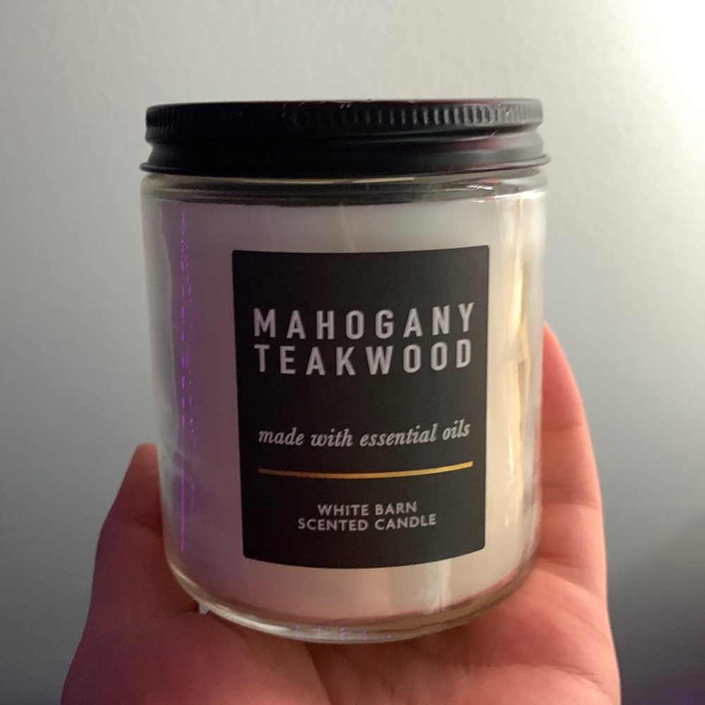 mahogany teakwood candle
